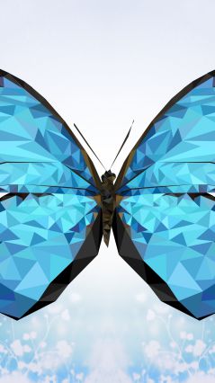Голубая бабочка с треугольников